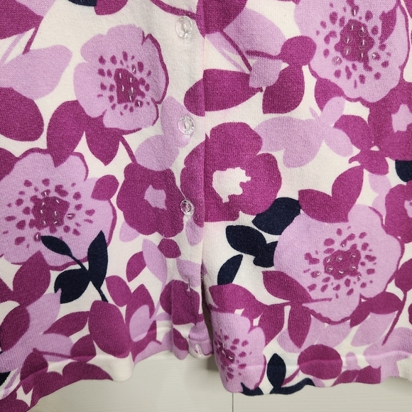 Charter Club Women's P/XL Button Up Cardigan Sweater Shades of Purple - Picture 5 of 11